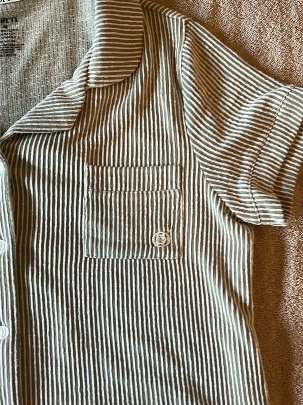 Born Striped Pajama Set in Light Blue and White - Picture 4 of 9